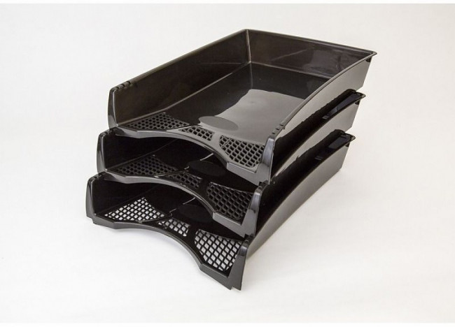 Лоток горизонтальный для бумаг STAFF "Profit", A4 (330х260х60 мм), полипропилен, черный