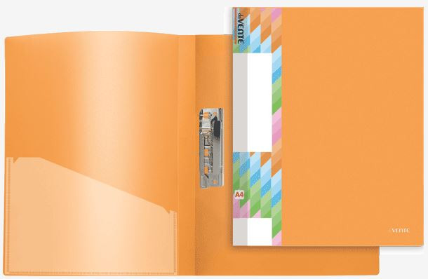 Папка с боковым прижимом "deVENTE. Juicy" A4, 450 мкм, сменная этикетка, внутренний карман (оранжевая)