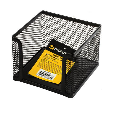 Подставка для бумажного блока BRAUBERG "Germanium", металлическая, 78х105х105мм, черная