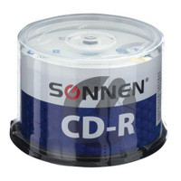 Диски CD-R SONNEN 700 Mb 52x Bulk (термоусадка без шпиля), КОМПЛЕКТ 50 шт.