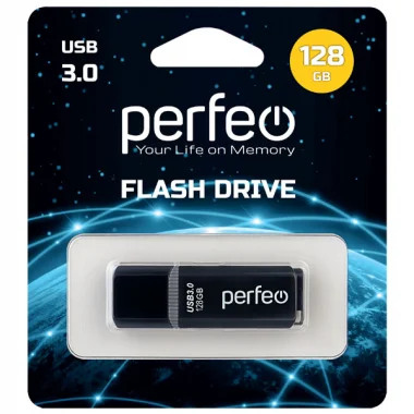 Флеш накопитель (память) USB 3.0, 128GB, цвет черный, Perfeo Флеш накопитель (память) USB 3.0, 128GB, цвет черный, Perfeo