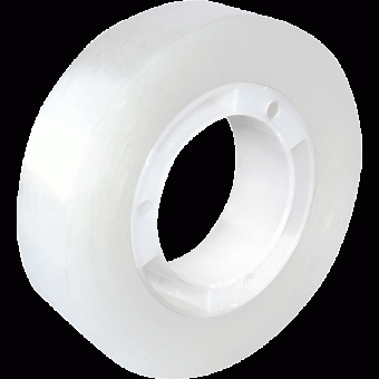 Клейкая лента канцелярская "Attomex" прозрачная, 35 мкм, 19 ммx33 м, реальная намотка, пластиковая втулка