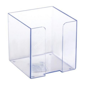 Подставка для бумажного блока СТАММ пластиковая, 90х90х90 мм, прозрачная
