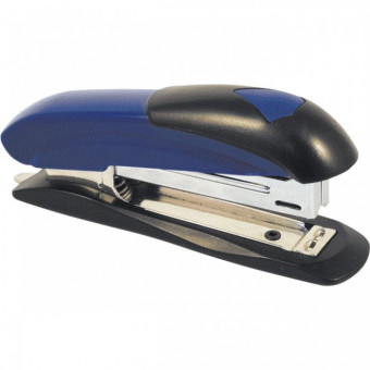 Степлер №10, на12л, металлический, со встроенным антистеплером, синий, Attomex/4142372 (12)