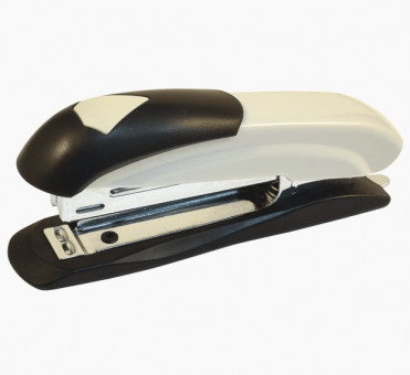 Степлер №10, на12л, пластиковый, со встроенным металлическим антистеплером, серый, Attomex/4142373 (12)