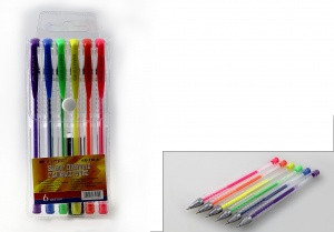 Набор гелевых ручек 0,5мм 6цв AR-118-6 прозрачный корпус, Asmar (20)