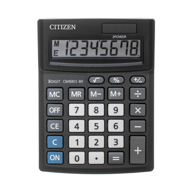 Калькулятор настольный Citizen Business Line CMB801-BK, 8 разрядов, двойное питание, 102*137*31 мм, черный Калькулятор настольный Citizen Business Line CMB801-BK, 8 разрядов, двойное питание, 102*137*31 мм, черный