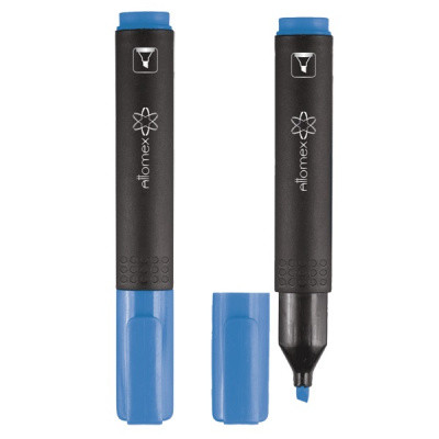 Маркер-выделитель "Attomex" плоский корпус с клипом, скошенный наконечник, ширина линии 1-4 мм, голубой(12)