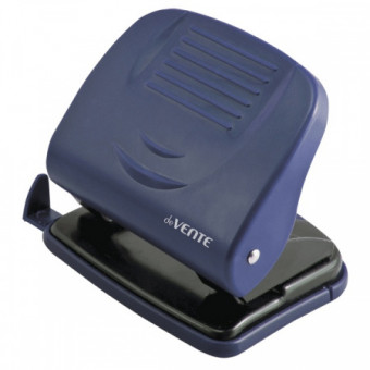Дырокол "deVENTE. Stripe" (30 листов) пластиковый усиленный корпус, с линейкой, в картонной коробке, синий