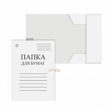 Папка для бумаг с завязками, белая, DOLCE COSTO, 440г/м2, немелов.картон