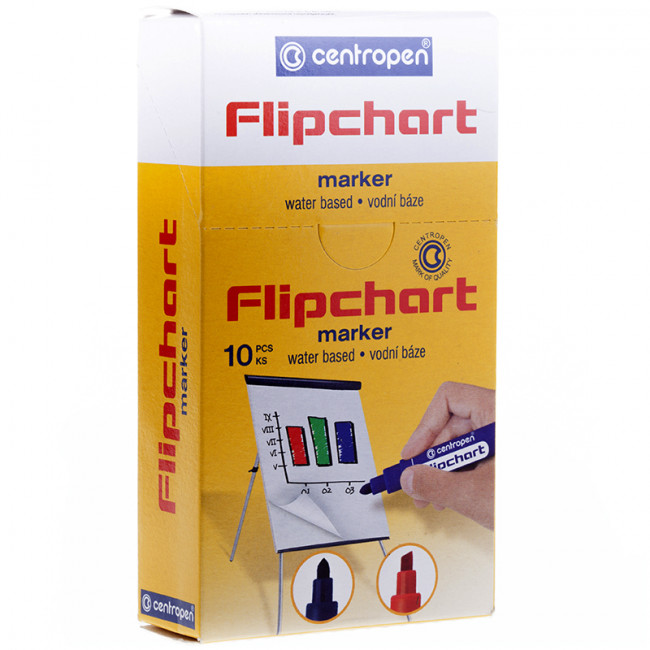 Маркер для флипчартов Centropen "8550" красный, пулевидный, 2,5мм (10)