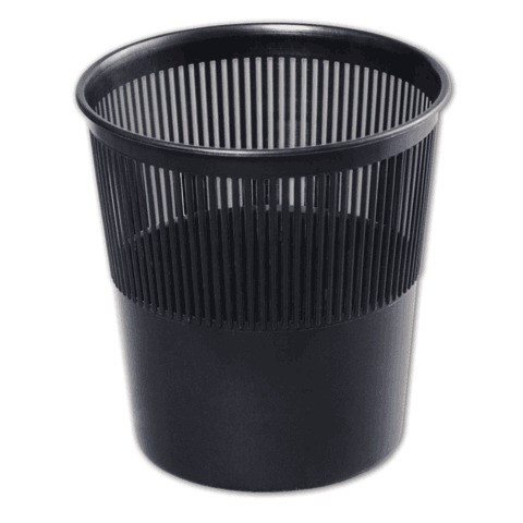 Корзина для бумаг, 9 л, сетчатая, черная, СТАММ (230347)