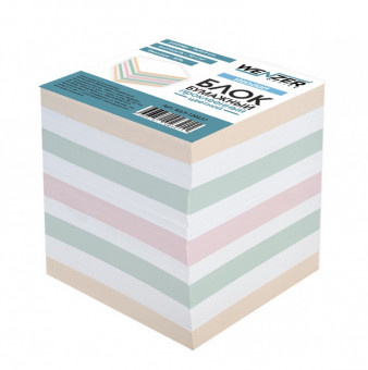 Блок для записи WENZER office "Standart" 90x90x90 мм цветной, проклеенный, офсет 70 г/м²