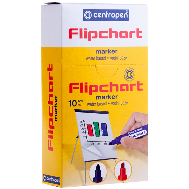 Маркер для флипчартов Centropen "8550" синий, пулевидный, 2,5мм (10)