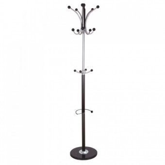 Вешалка-стойка BRABIX "CR-848" на мраморном диске, металл, 4+3 крючка, цвет коричневый