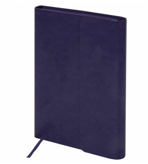 Ежедневник с магнитным клапаном недатированный, под кожу, А5, фиолетовый, BRAUBERG "Magnetic X", 113282