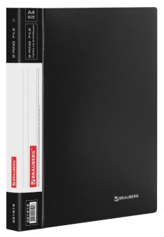 Папка на 2 кольцах BRAUBERG "Стандарт", 25 мм, черная, до 170 листов, 0,8 мм