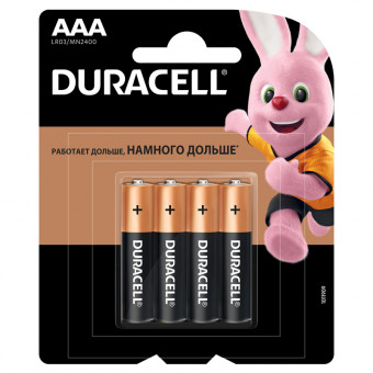Батарейка Duracell Basic AAA (LR03) алкалиновая, 4B, 5000394116085