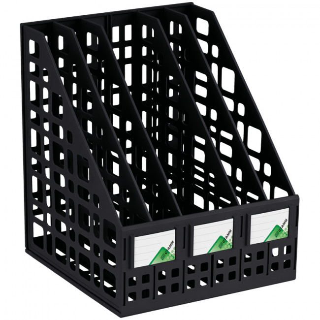 Лоток для бумаг вертикальный СТАММ, сборный, 5 отделений, черный