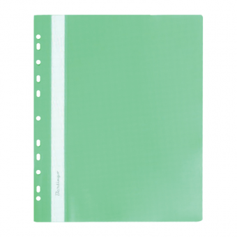 Папка-скоросшиватель пластик. перф. А4, 180мкм, зеленая (10)