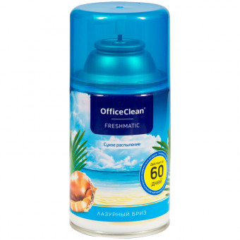 Сменный баллон для освежителя воздуха OfficeClean "Лазурный бриз", сухое распыление, 250мл Сменный баллон для освежителя воздуха OfficeClean "Лазурный бриз", сухое распыление, 250мл