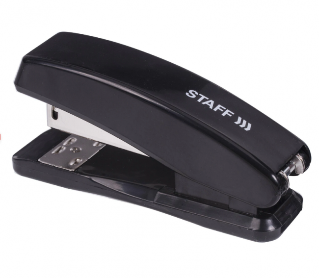 Степлер №24/6, 26/6 STAFF "Basic", до 20 листов, черный, 224626