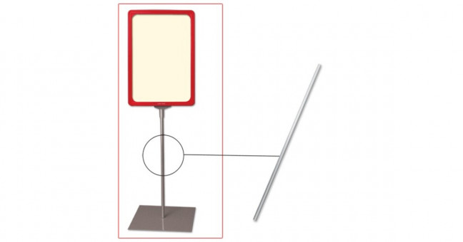Трубка для сборки напольной стойки под рамку POS, высота 800 мм, диаметр 9 мм