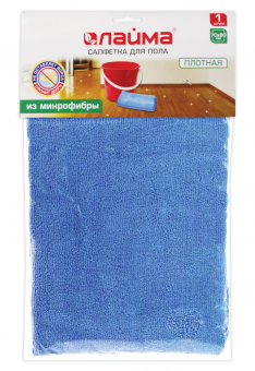 Тряпка для мытья пола из микрофибры, СУПЕР ПЛОТНАЯ, 70х80 см, синяя, 300 г/м2, LAIMA