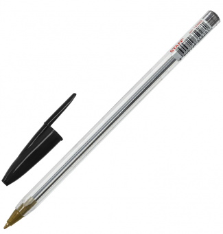 Ручка шариковая STAFF "Basic Budget BP-04", ЧЕРНАЯ, линия письма 0,5 мм, с штрихкодом