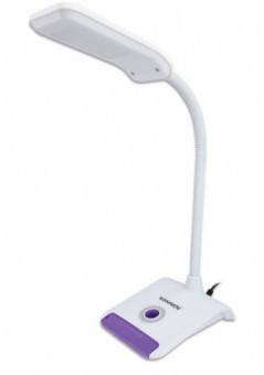 Настольная лампа / светильник SONNEN OU-147, на подставка, светодиодная, 5 Вт, белый/фиолетовый