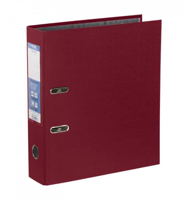 Регистратор А4 75мм арочный механизм, PVC, вишневый, Classic Expert Complete/251692 (50)