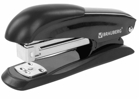 Степлер №24/6, 26/6 металлический BRAUBERG "Office-Expert", до 25 листов, черный
