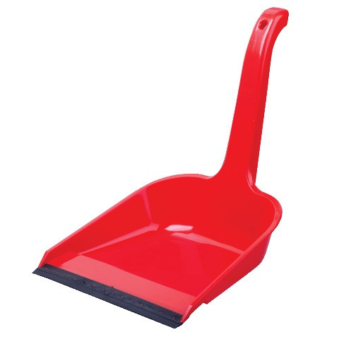 Совок д/мусора, высокая ручка, пластик, красный