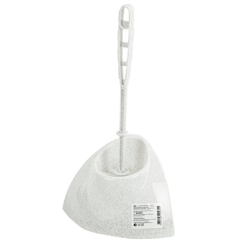 Ерш для унитаза с подставкой, угловой, "Блеск", белый мрамор, IDEA