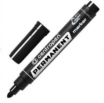 Маркер перманентный CENTROPEN 8566, ЧЕРНЫЙ, круглый наконечник, 2,5 мм, 5 8566 0112