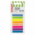 Закладки клейкие неоновые STAFF, 45х8 мм, 160 штук (8 цветов х 20 листов), на пластиковом основании