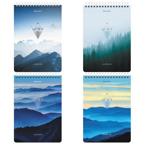 Блокнот А5 (146х206 мм), 80 л., гребень, картон, жесткая подложка, клетка, BRAUBERG, "Безмятежность" Блокнот А5 (146х206 мм), 80 л., гребень, картон, жесткая подложка, клетка, BRAUBERG, "Безмятежность"