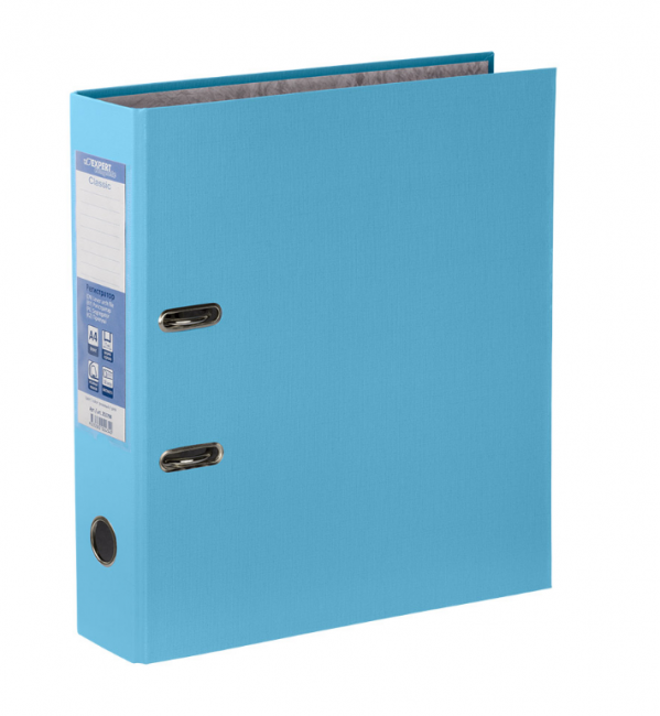 Регистратор А4 75мм арочный механизм, PVC, голубой, Classic Expert Complete/251694 (50)