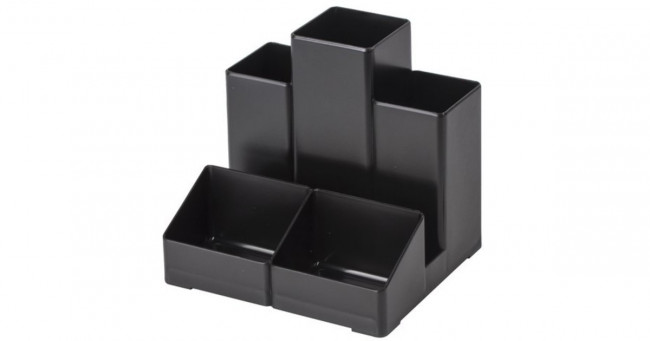 Подставка-органайзер BRAUBERG-CONTRACT, 109х95х101,5 мм, 5 отделений, черная