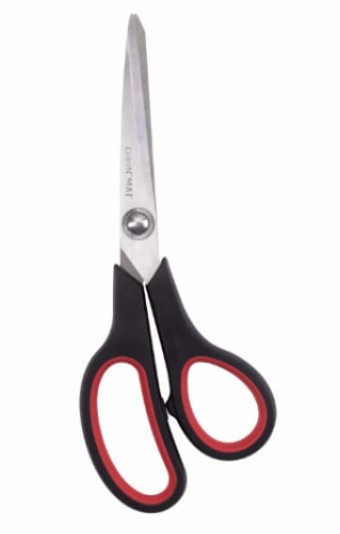 Ножницы ОФИСМАГ "Soft Grip", 190 мм, резиновые вставки, черно-красные, 3-х сторонняя заточка