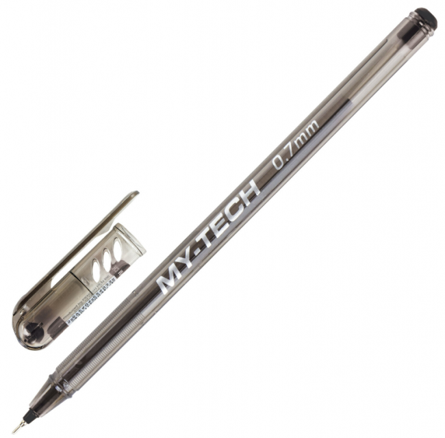 Ручка шариковая масляная PENSAN "My-Tech", ЧЕРНАЯ, игольчатый узел 0,7 мм, линия письма 0,35 мм, 2240/25