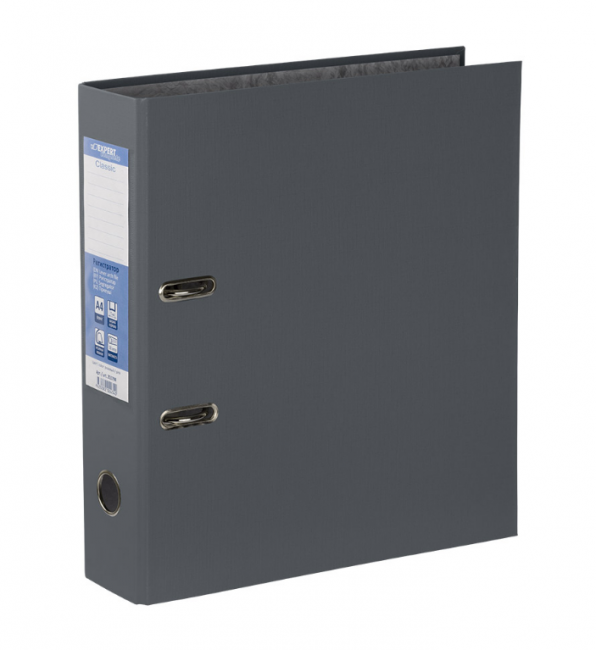 Регистратор А4 75мм арочный механизм, PVC, серый, Classic Expert Complete/25166 (50)