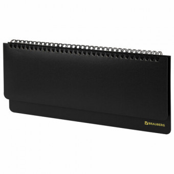 Планинг настольный недатированный (305х140 мм) BRAUBERG "Select", балакрон, 60 л., черный