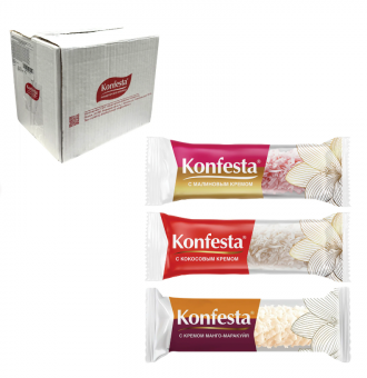 Конфеты глазированные KONFESTA ассорти (кокос, малина, манго-маракуйя), 1100 г