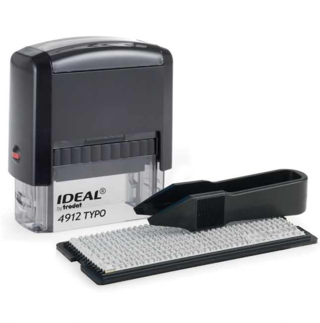 Штамп самонаборный 4-строчный, оттиск 47х18 мм, без рамки, TRODAT IDEAL 4912 P2, КАССА В КОМПЛЕКТЕ Штамп самонаборный 4-строчный, оттиск 47х18 мм, без рамки, TRODAT IDEAL 4912 P2, КАССА В КОМПЛЕКТЕ