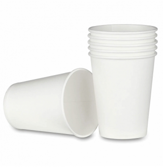 Стакан одноразовый бумажный 250/273 мл, D 80 мм, КОМПЛЕКТ 50 шт., однослойные, белые, холодное/горячее, 608809