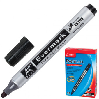 Маркер перманентный (нестираемый) BEIFA (Бэйфа) "A Plus", ЧЕРНЫЙ, круглый наконечник, 2,5 мм