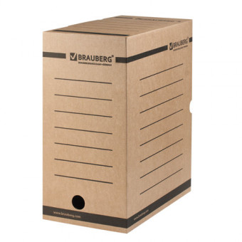 Короб архивный с клапаном А4 (260х325мм), 150мм,до1400л,плотн, микрогофрокартон, BRAUBERG
