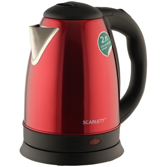 Чайник электрический Scarlett SC-EK21S76, 2л, 1800Вт, нержавеющая сталь, красный Чайник электрический Scarlett SC-EK21S76, 2л, 1800Вт, нержавеющая сталь, красный