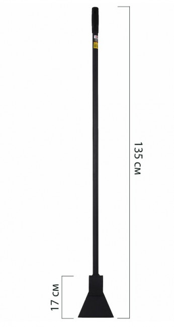 Ледоруб металлическая ручка 135 см,  УСИЛЕННЫЙ, черная порошковая окраска, ГРАНДМАСТЕР Ледоруб металлическая ручка 135 см,  УСИЛЕННЫЙ, черная порошковая окраска, ГРАНДМАСТЕР